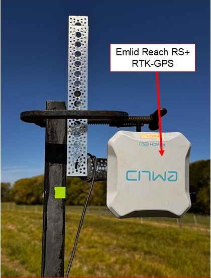 Emlid Reach RS+ RTK-GPS attached to the rig